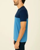 Camiseta com Recorte em Malha Premium Azul — foto 3