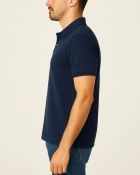 Camisa Polo Masculina Básica em Piquet Azul Marinho — foto 3