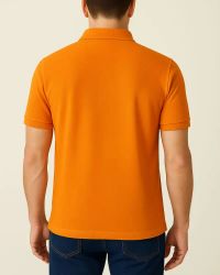 Camisa Polo Masculina Básica em Piquet Laranja — foto 2