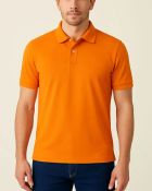 Camisa Polo Masculina Básica em Piquet Laranja — foto 1