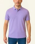 Camisa Polo Masculina Básica em Piquet Lilás — foto 1