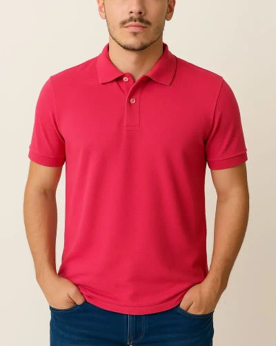 Camisa Polo Masculina Básica em Piquet - Pink