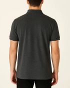 Camisa Polo Masculina Básica em Piquet Preto Mescla — foto 2
