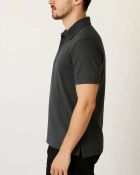 Camisa Polo Masculina Básica em Piquet Preto Mescla — foto 3