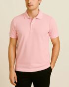 Camisa Polo Masculina Básica em Piquet Rosa Claro — foto 1