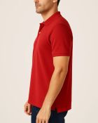 Camisa Polo Masculina Básica em Piquet Vermelha — foto 3