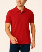 Camisa Polo Masculina Básica em Piquet Vermelha — foto 1