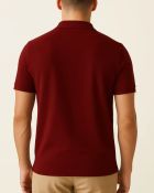 Camisa Polo Masculina Básica em Piquet Vinho — foto 2