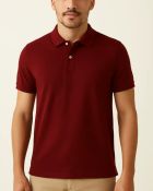 Camisa Polo Masculina Básica em Piquet Vinho — foto 1