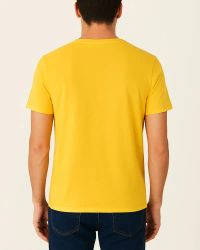 Camiseta Masculina Básica 100% Algodão Amarela — foto 2