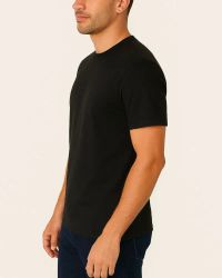 Camiseta Masculina Básica 100% Algodão Preta — foto 3
