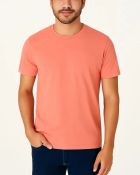 Camiseta Masculina Básica 100% Algodão Salmão — foto 1