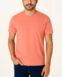 Camiseta Masculina Básica 100% Algodão Salmão — foto 1