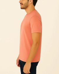 Camiseta Masculina Básica 100% Algodão Salmão — foto 3