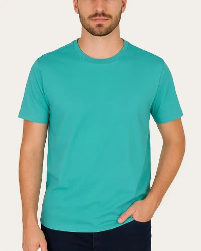 Camiseta Masculina Básica 100% Algodão - Verde Jade