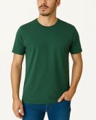 Camiseta Masculina Básica 100% Algodão Verde Musgo — foto 1