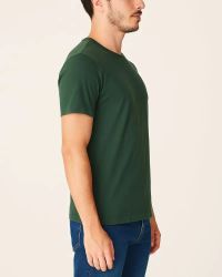 Camiseta Masculina Básica 100% Algodão Verde Musgo — foto 3