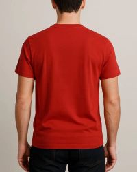 Camiseta Masculina Básica 100% Algodão Vermelha — foto 2
