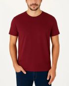 Camiseta Masculina Básica 100% Algodão Vinho — foto 1
