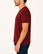 Camiseta Masculina Básica 100% Algodão Vinho — foto 3