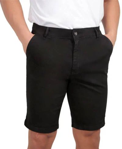 Bermuda Masculina Básica de Sarja — Preta